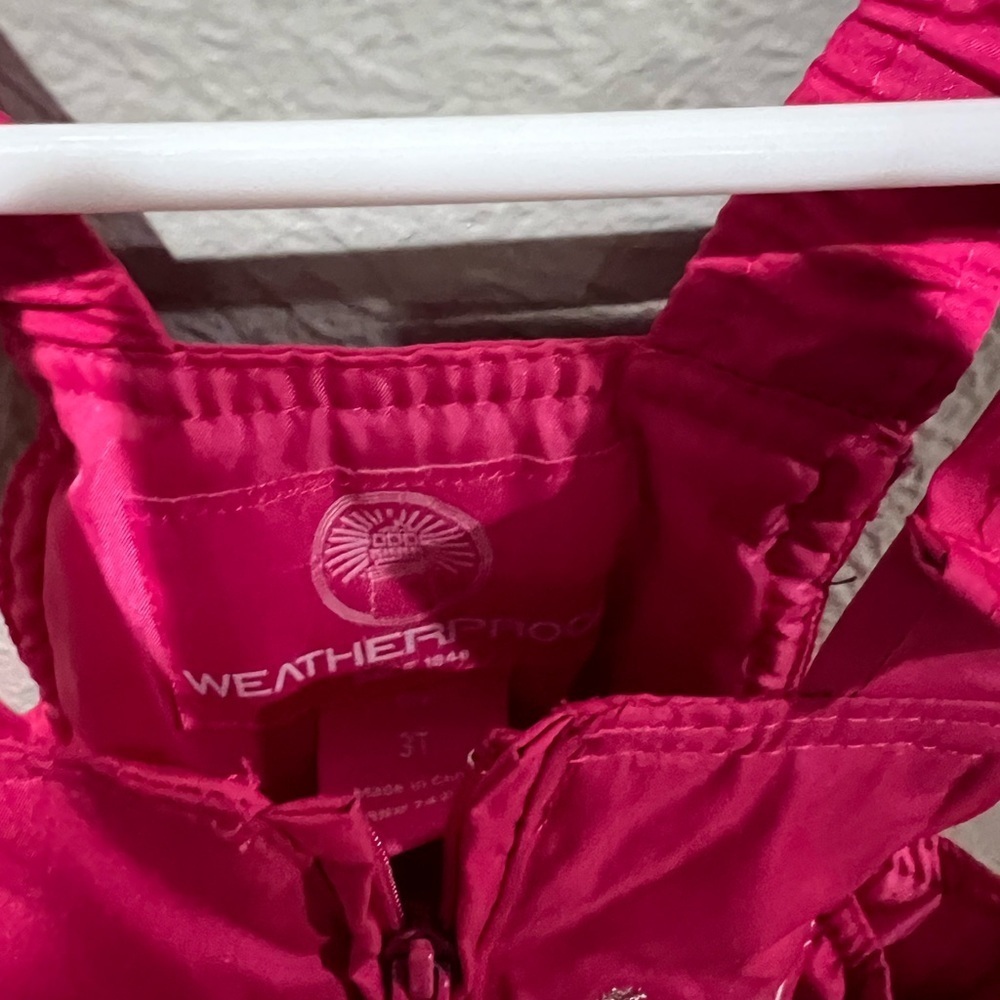 Weatherproof Pink Kids Overalls Ski Wear Winter wear EUC Size 3T - Picture 3 of 4